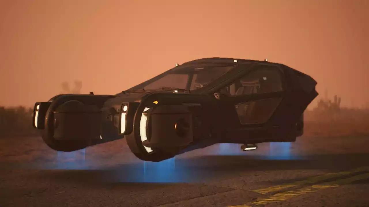 This flying car from Blade Runner feels right at home modded into Cyberpunk 2077