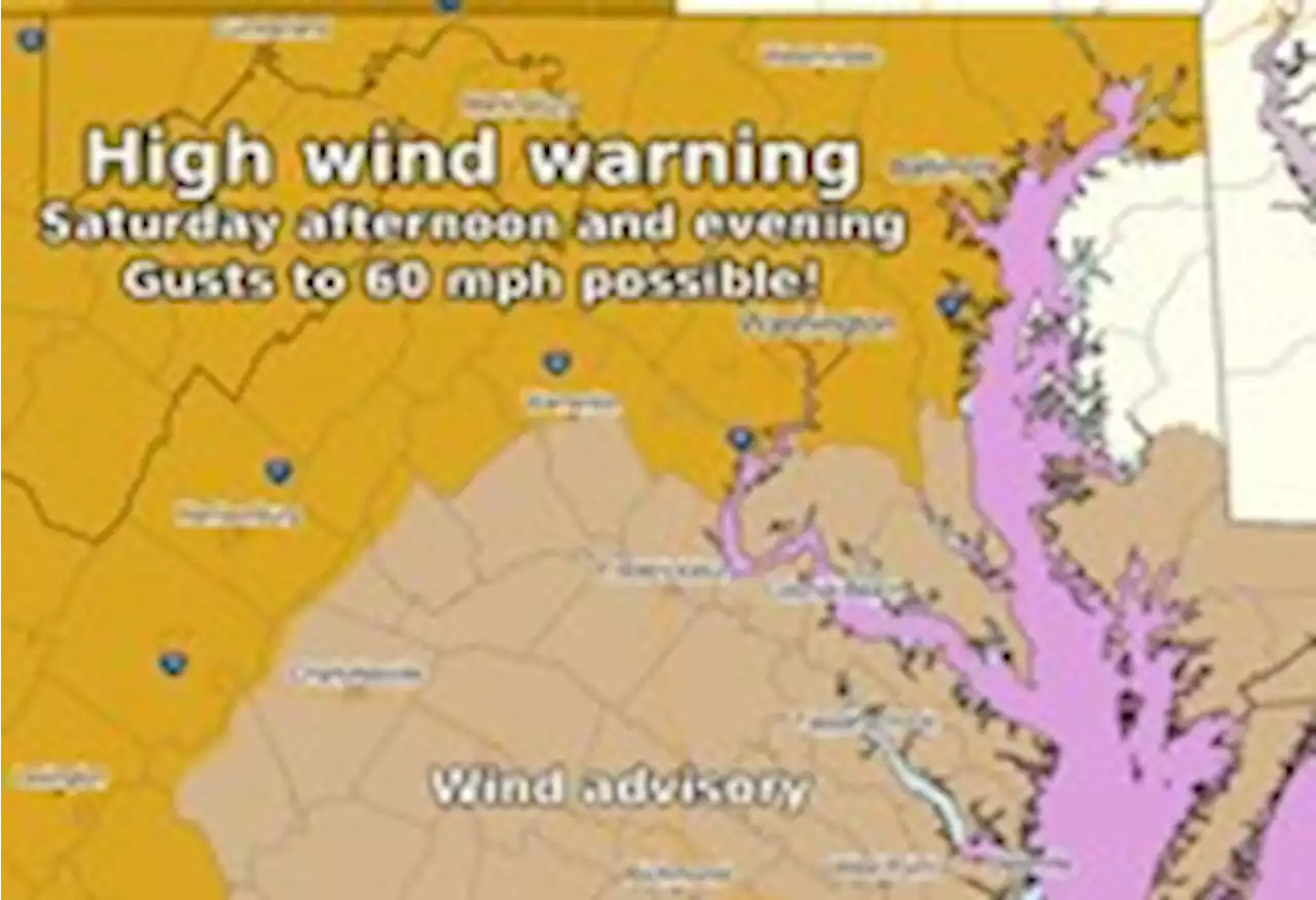 High wind warning Saturday for the D.C. region, with damaging gusts possible