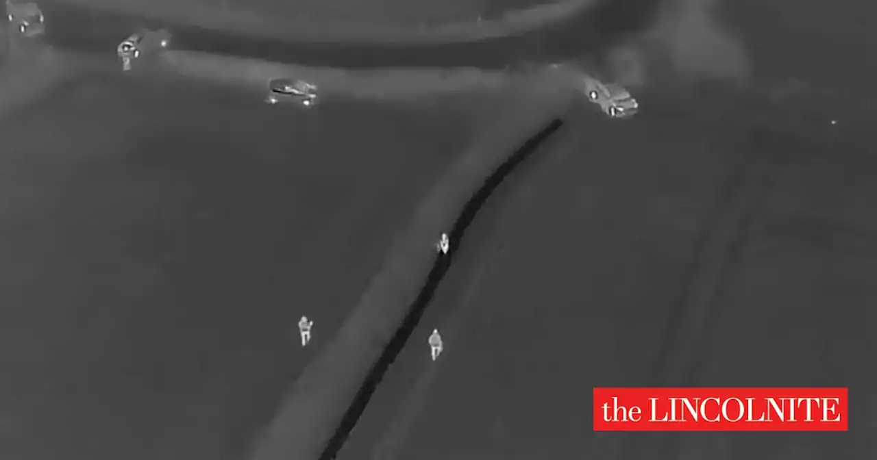 Watch drone guide police to female ‘drug driver’ hiding in Skegness ditch