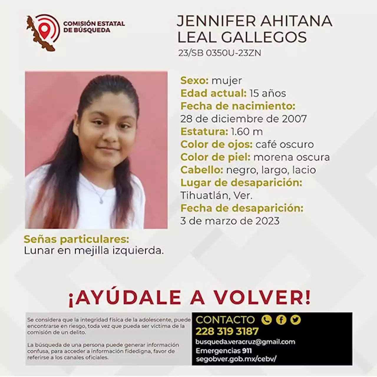 Tras no saberse de ella desde el viernes localizan a jovencita en Tihuatlán