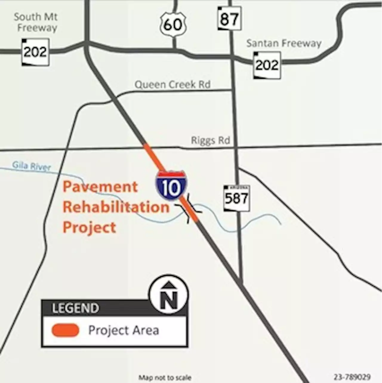 Eastbound Interstate 10 restricted between Riggs Road and the Gila River bridges March 5-10