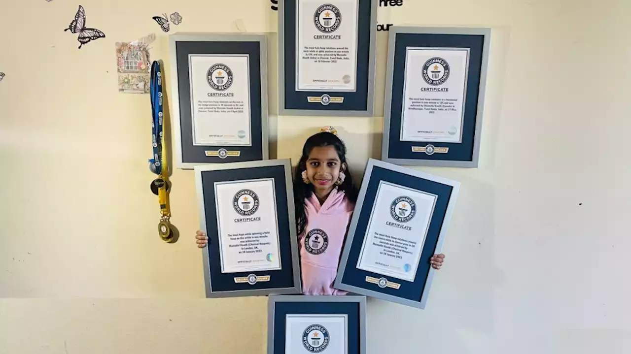 Ontario girl, 9, sets three Guinness World Records in hula hooping