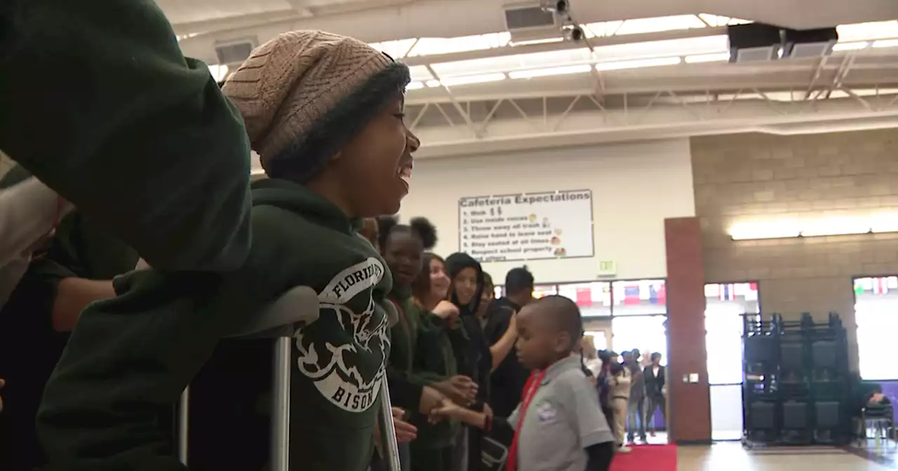 Denver student battling cancer surprised with special celebration at school