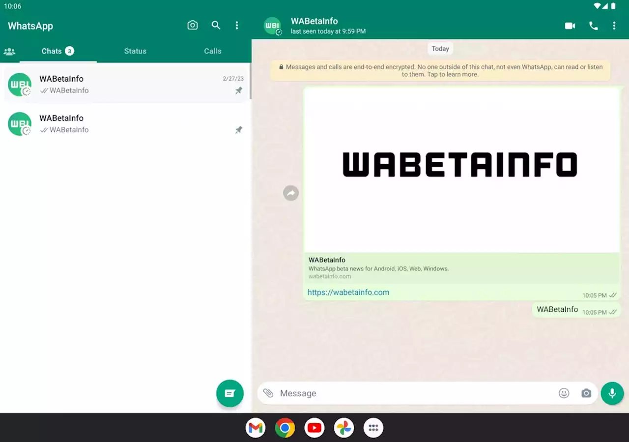 WhatsApp får dubbla paneler för Android-tablets