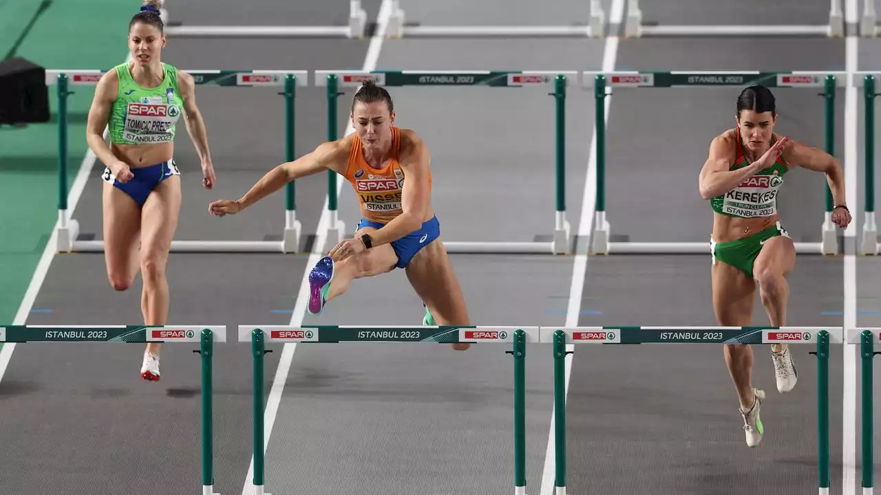 Titelverdediger Nadine Visser als snelste naar halve finales 60 meter horden op EK