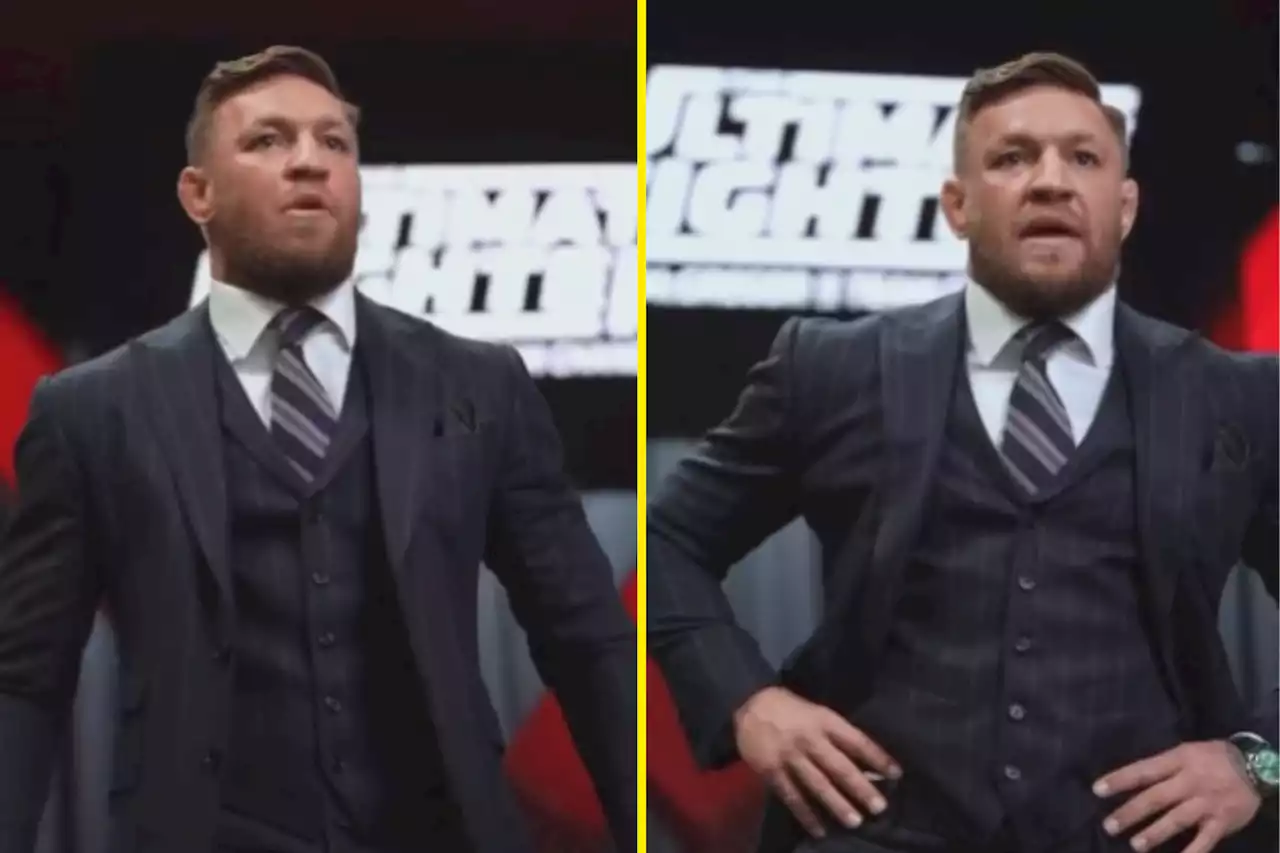 McGregor gets animated while coaching on The Ultimate Fighter in swanky suit