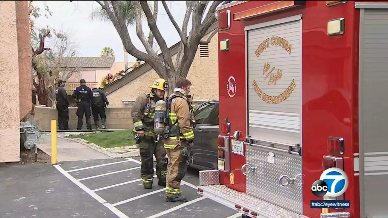 Elderly woman, 2 children dead after fire rips through apartment in West Covina