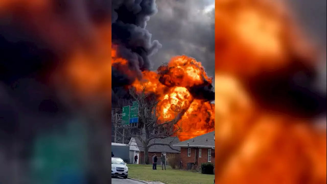 Overturned gas tanker explodes on highway in Maryland, killing 1 person