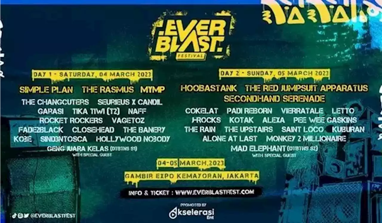 Secondhand Serenade hingga Hoobastank, Siap Ramaikan Penutupan Everblast Festival 2023