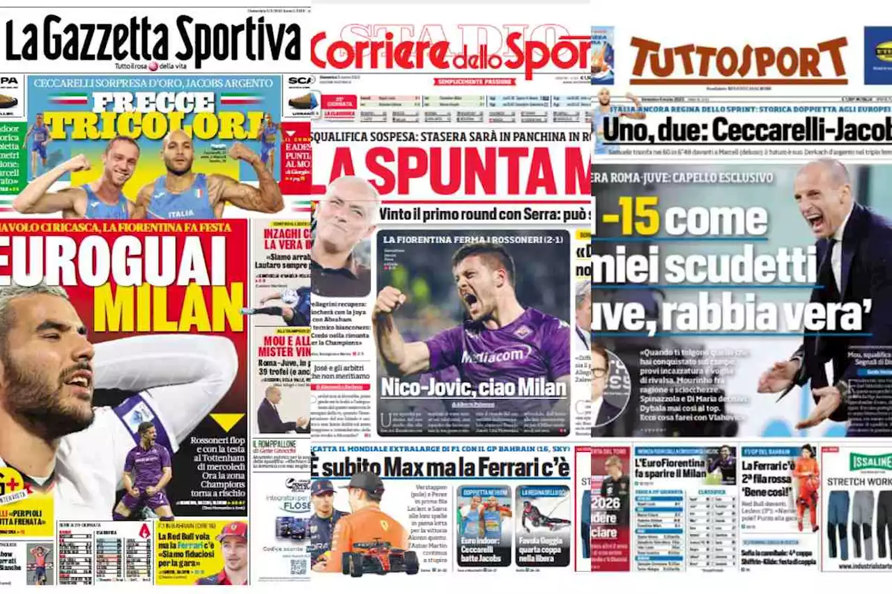 Rassegna stampa, le prime pagine dei quotidiani sportivi del 5 marzo - Calciomercato