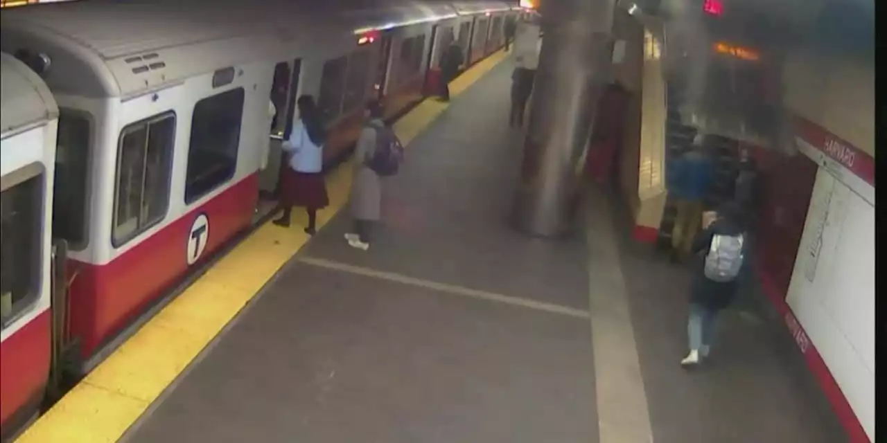 CAUGHT ON CAMERA: Woman nearly hit by ceiling panel at subway station