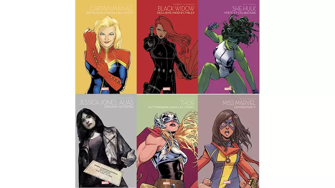 Super nanas : Jessica Jones, Alias, Miss Marvel, She-Hulk, Captain Marvel, Black Widow et Thor