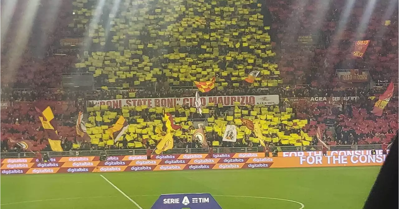 Roma-Juve, all'Olimpico uno striscione per Maurizio Costanzo