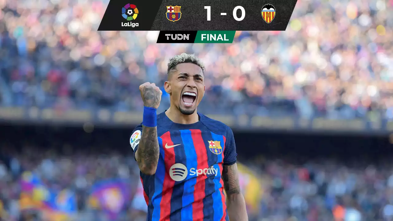 Barcelona consigue la victoria ante Valencia, pero pierde a Araújo por expulsión