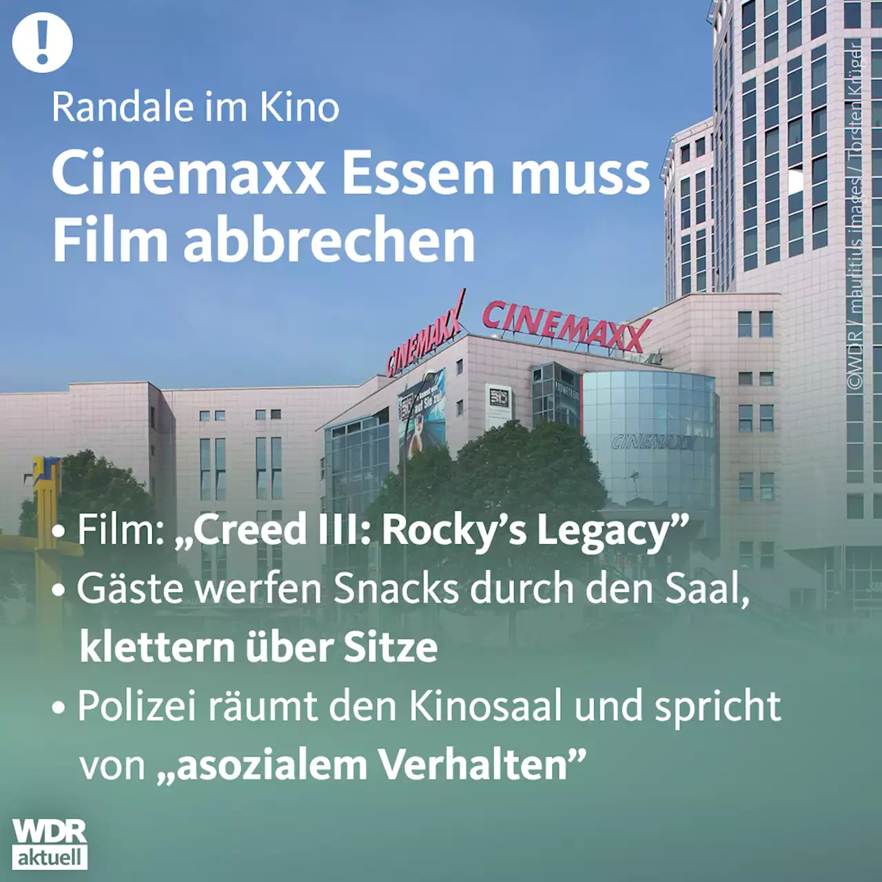 Polizei-Einsatz: Besucher randalieren bei Creed III-Vorstellung in Essener Kino