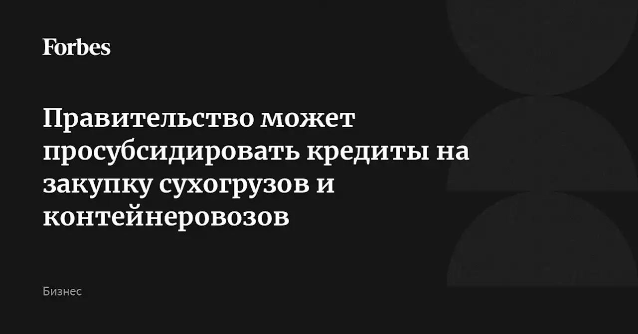 Правительство может просубсидировать кредиты на закупку сухогрузов и контейнеровозов