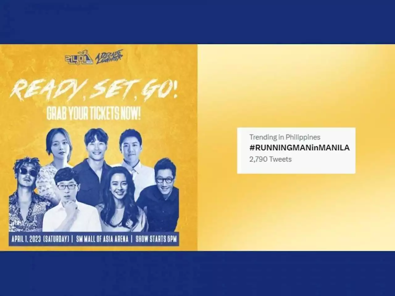 'Running Man in Manila' ticketing day trends on Twitter