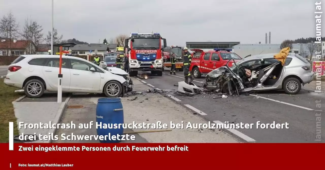 Frontalcrash auf Hausruckstraße bei Aurolzmünster fordert drei teils Schwerverletzte | laumat|at