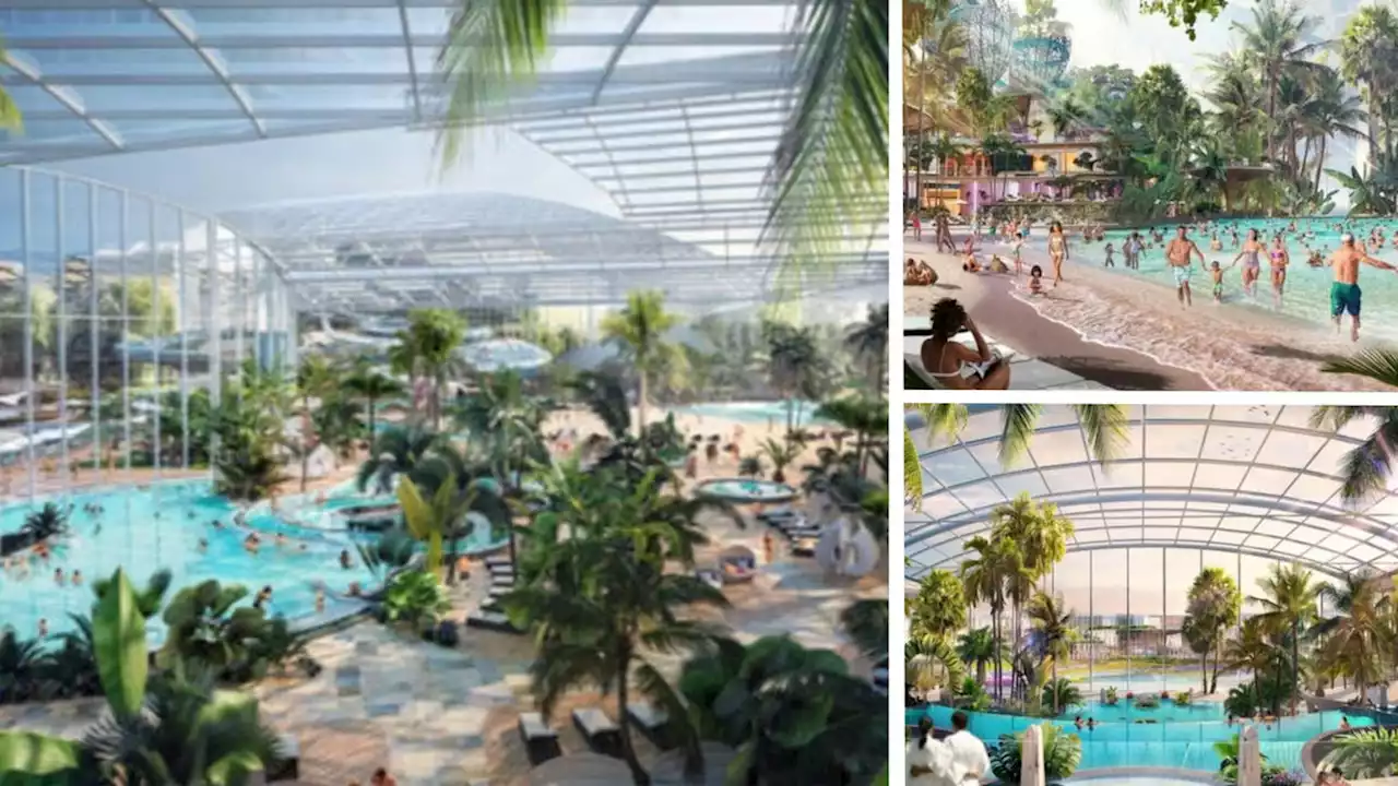 Work has begun on a vast £250million waterpark with an 'all-season beach' in Manchester