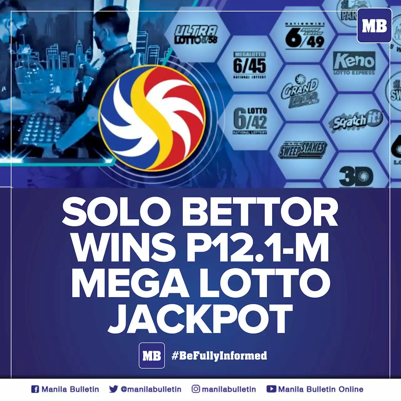 Solo bettor wins P12.1-M Mega Lotto jackpot