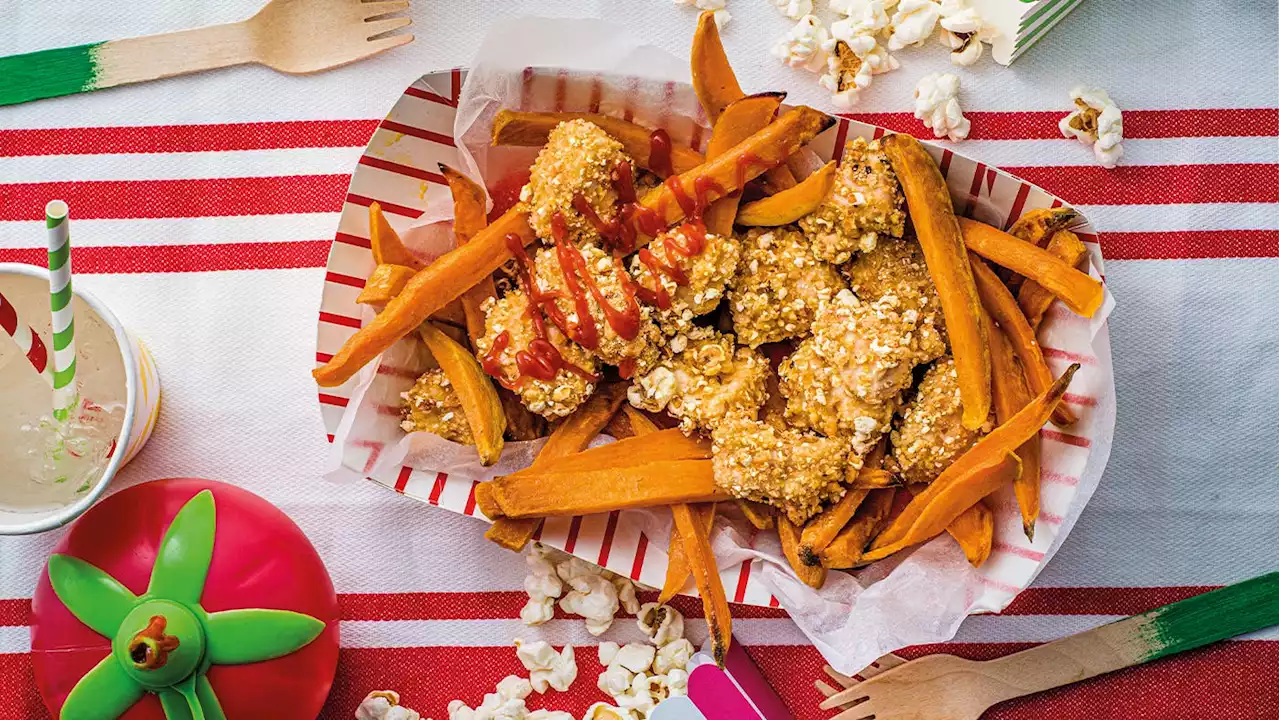 Annabel Karmel’s popcorn chicken and sweet potato fries