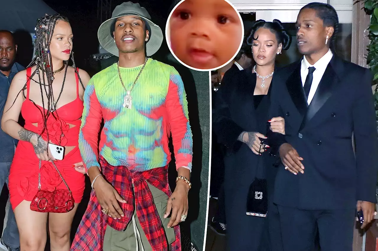 Pregnant Rihanna gives rare glimpse of her and A$AP Rocky’s son: ‘Fat man’