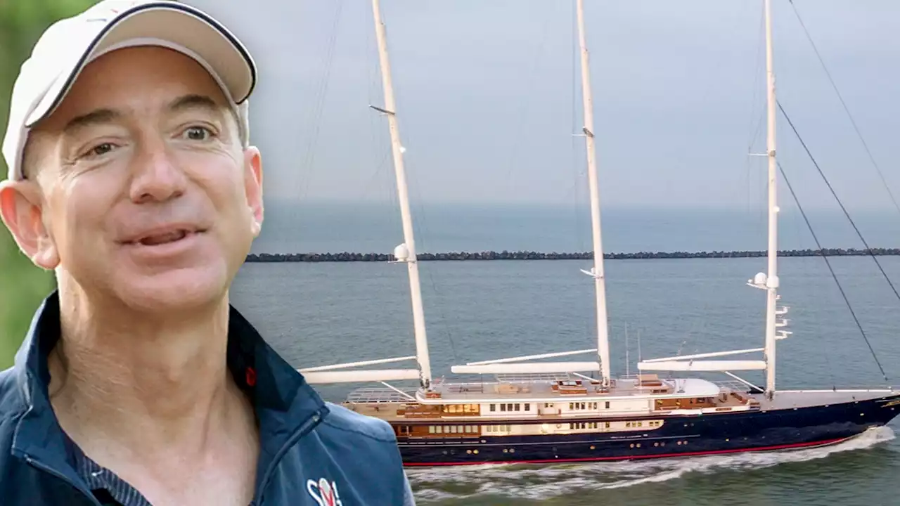 Jeff Bezos' $500 Million Mega Yacht Gets Test Run in Dutch Waters