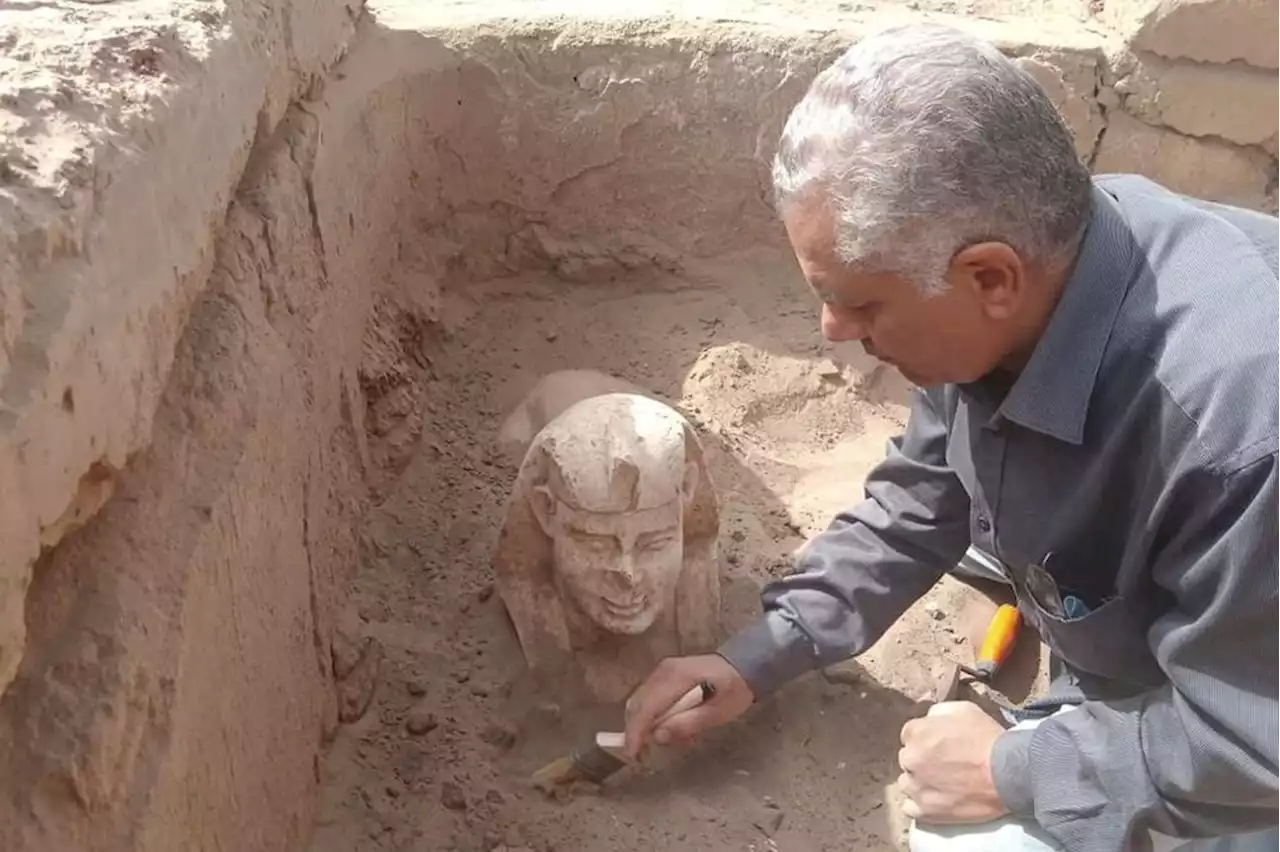 Ägypten: Archäologen melden Fund von „lächelnder Sphinx mit zwei Grübchen“