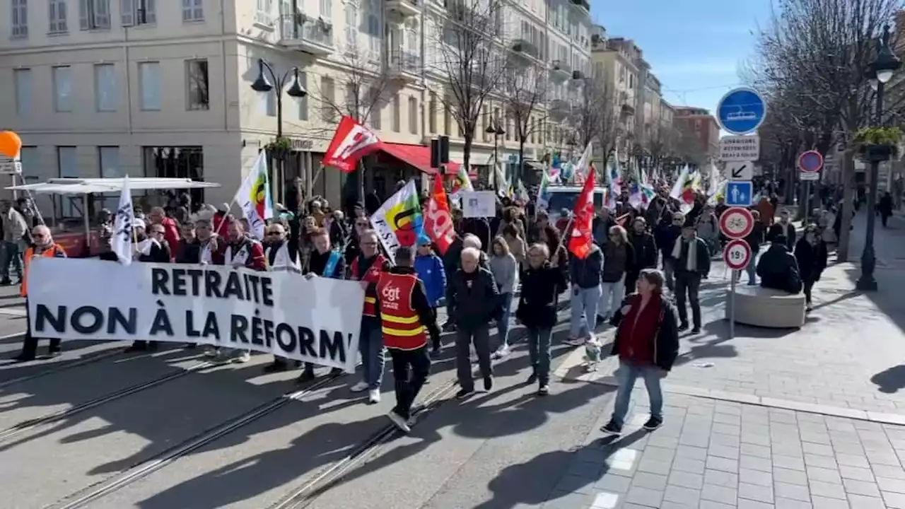 Grève du 7 mars: 30.000 manifestants à Nice selon les syndicats, 6000 d'après la préfecture