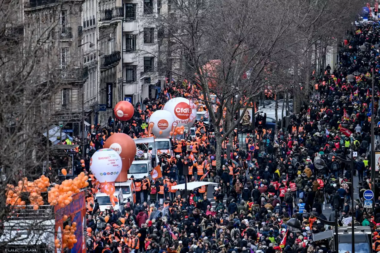 Grève contre la réforme des retraites : une mobilisation record, avec 1,28 million de manifestants en France, selon le ministère de l'Intérieur