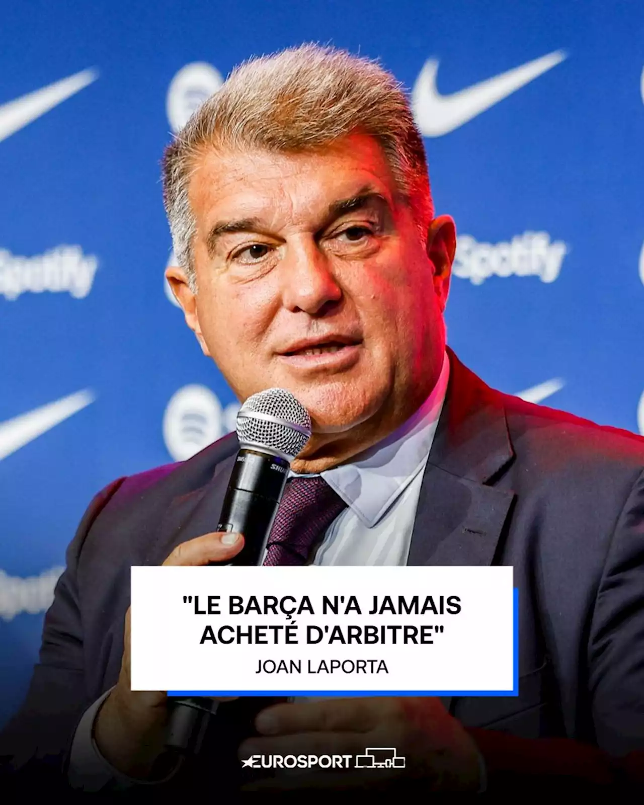 Barcelone/arbitrage | Joan Laporta sur l'affaire Negreira : 'Le Barça n'a jamais acheté d'arbitre'