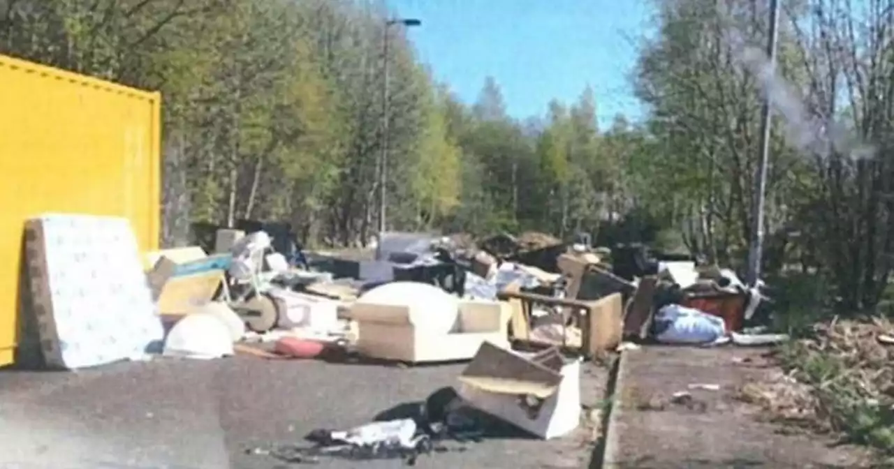 'Man with a van' dumped mountain of rubbish on Glasgow dead end street