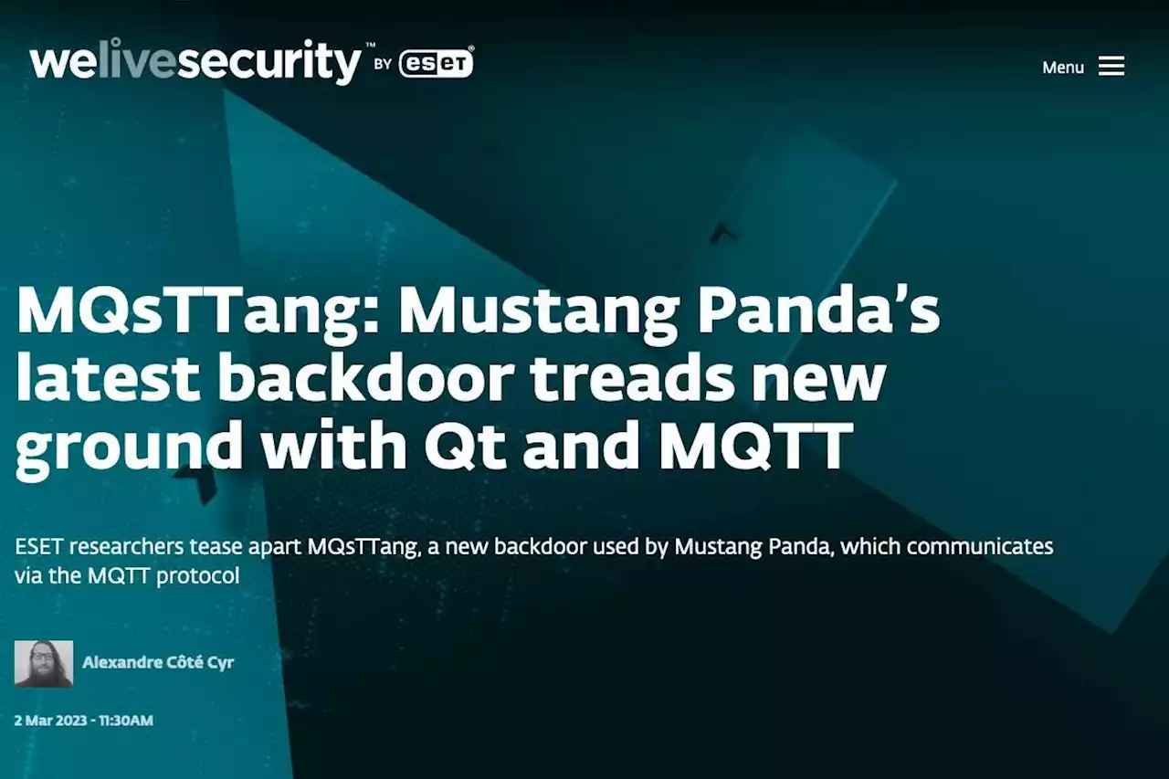 中国の脅威組織マスタングパンダ、バックドア「MQsTTang」で攻撃-日本も標的 - トピックス｜Infoseekニュース