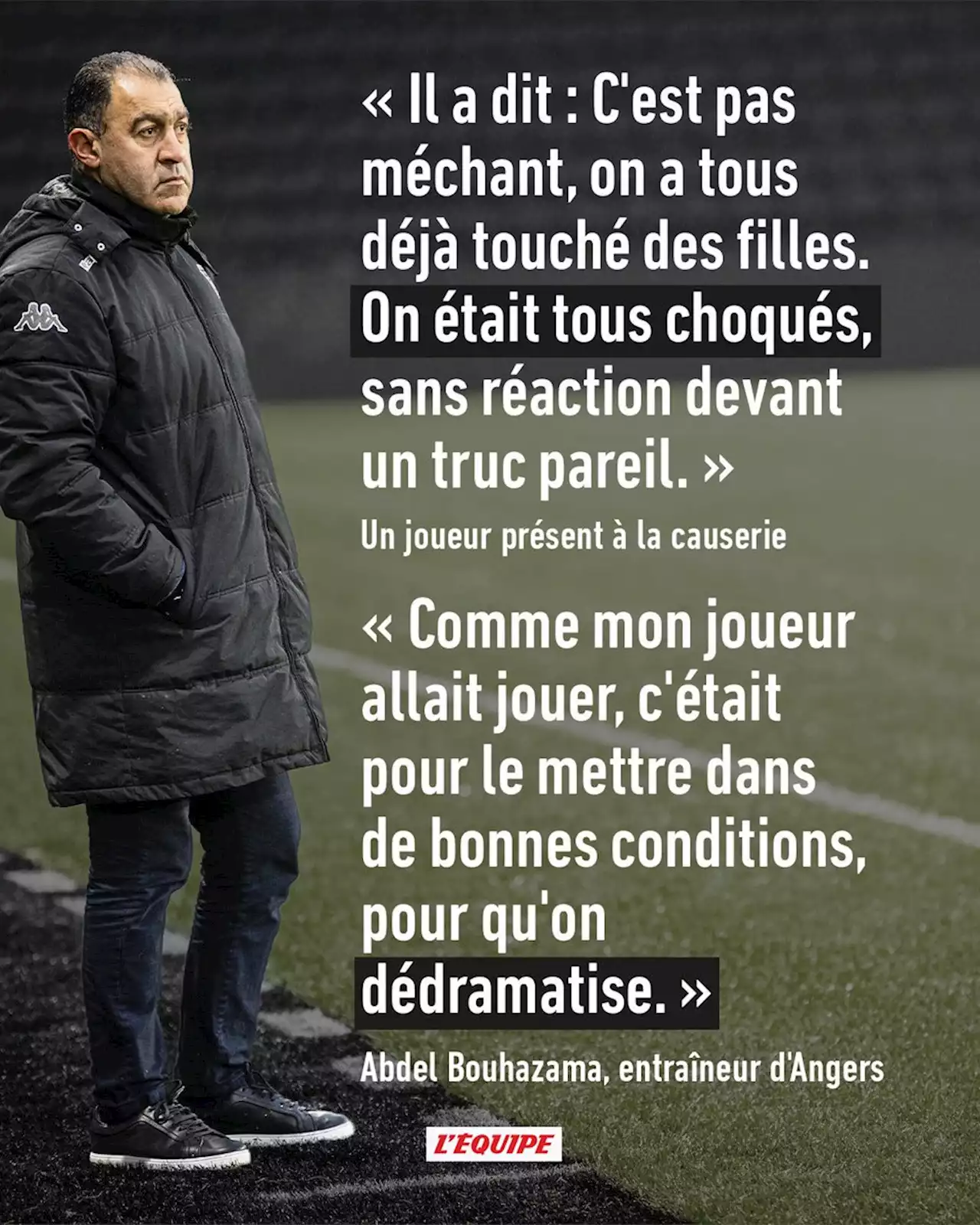 Abdel Bouhazama reconnaît des propos déplacés lors de la causerie avant Montpellier-Angers