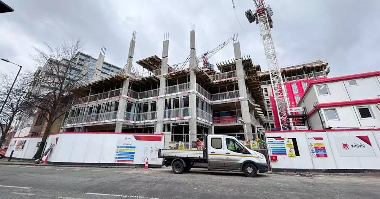 Pictures show progress as student flats replace old bingo hall