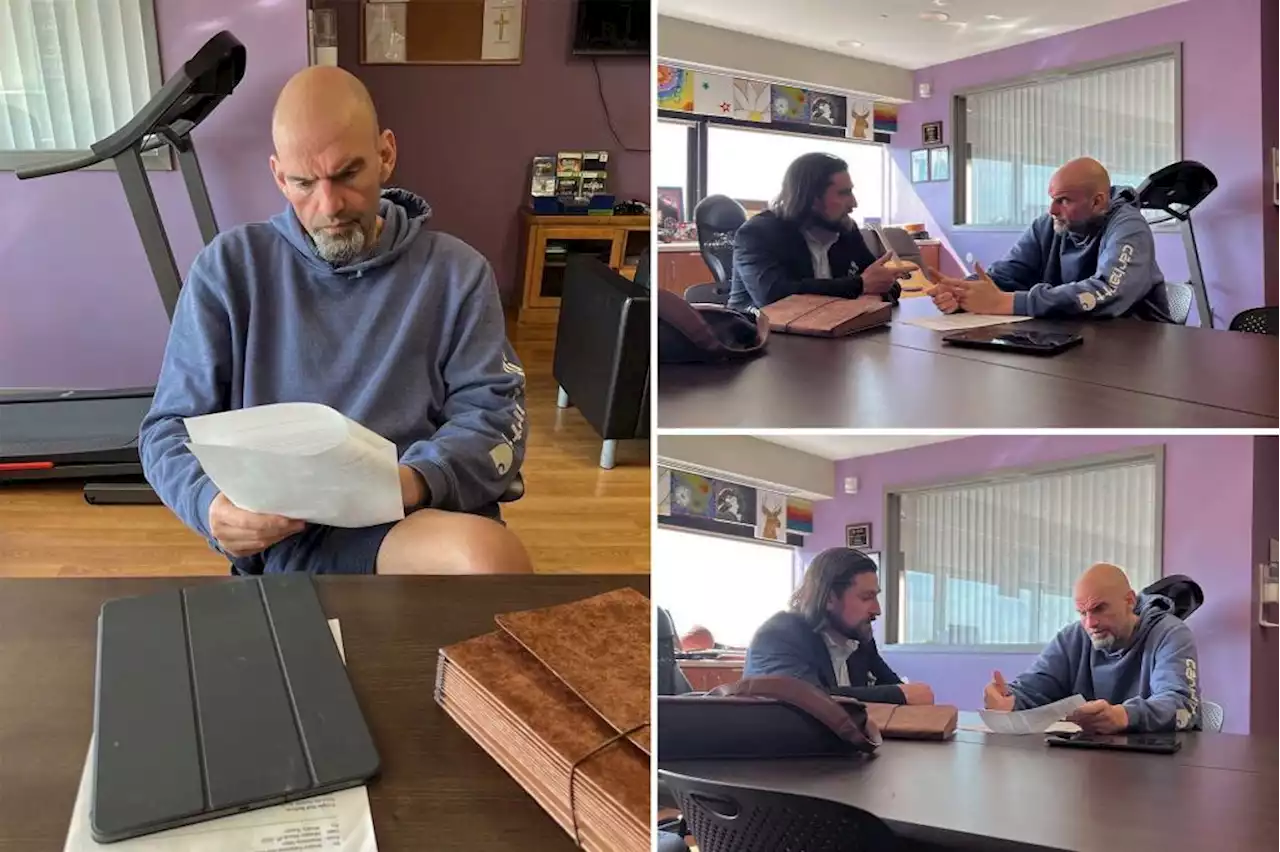 Sen. John Fetterman shown working in first pics since being hospitalized for depression