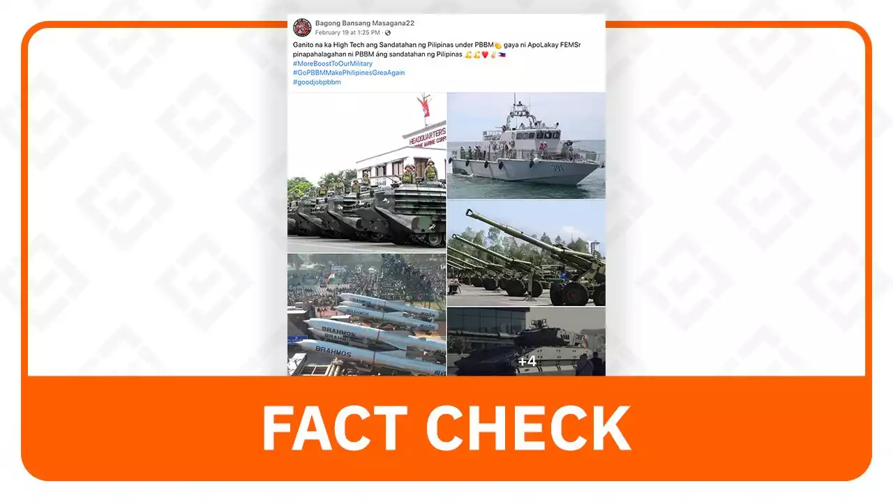 FACT CHECK: Military equipment in photos acquired before Marcos Jr.'s term