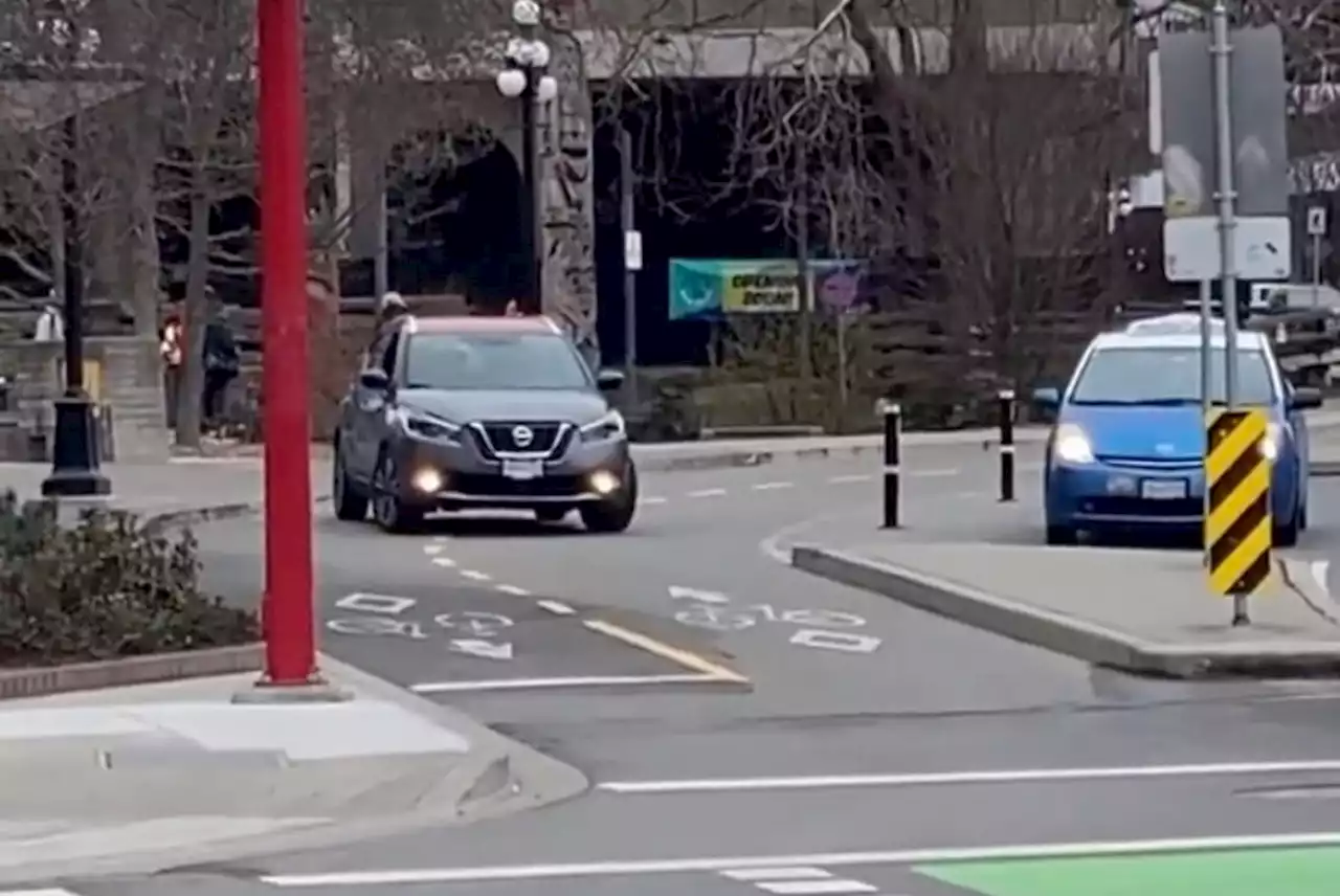 VIDEO: Confused B.C. driver wanders into bike lanes, struggles to escape - Terrace Standard