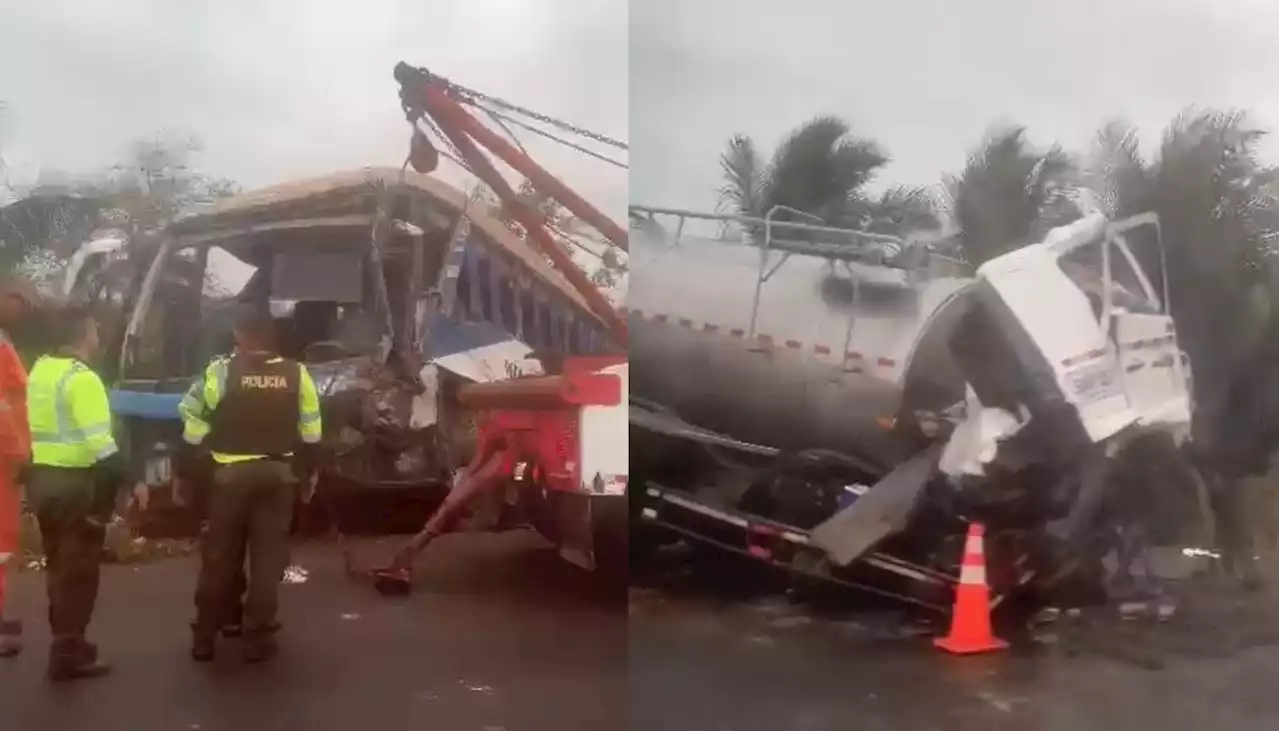 Choque de camión y bus en vía Barranquilla-Ciénaga: un muerto y varios heridos