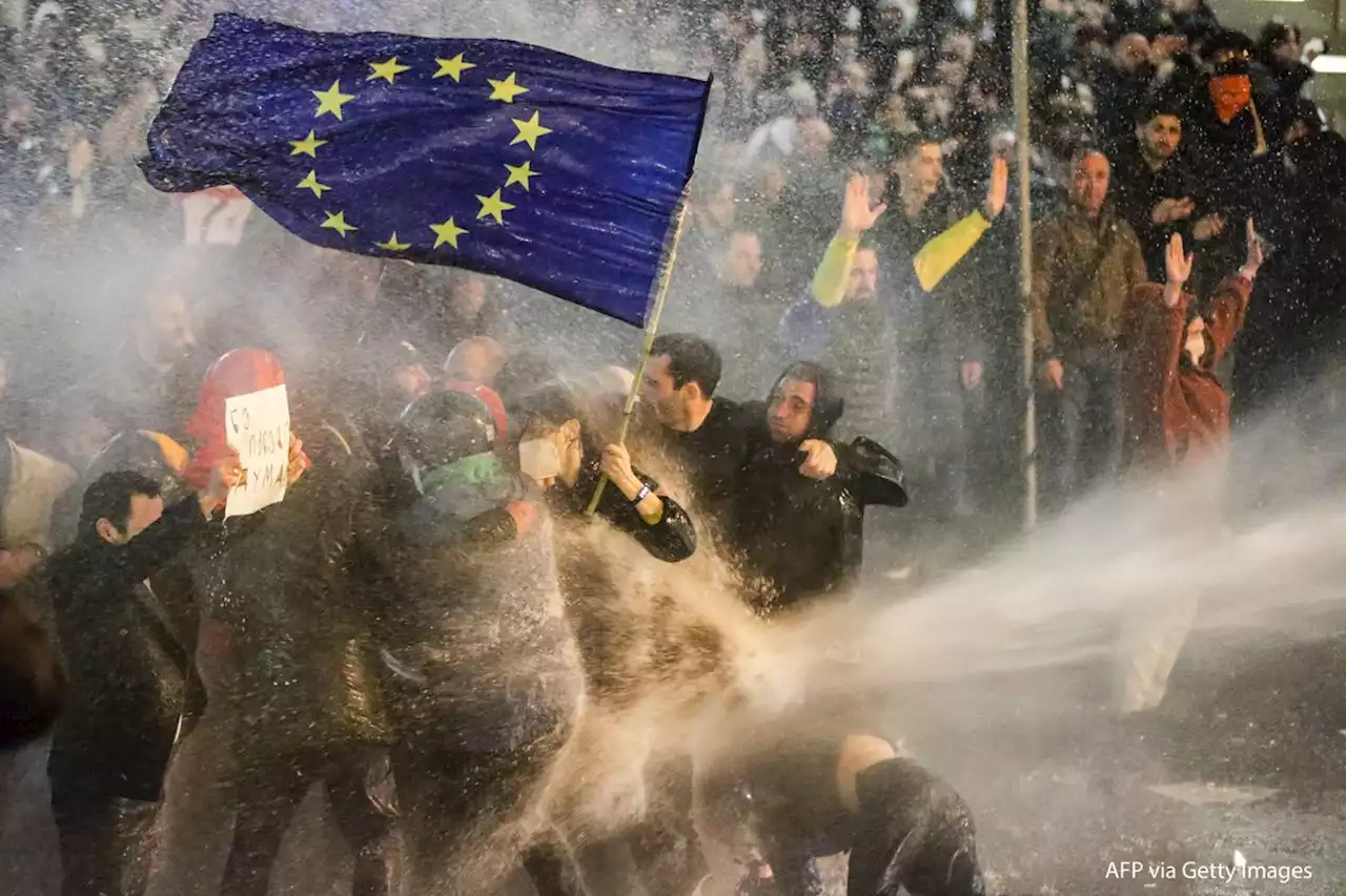 Georgians protest against draft law on media, nonprofits