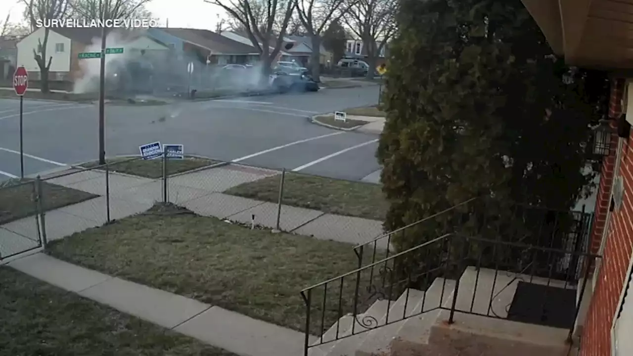 Video captures stolen car crash that sent car flipping into West Pullman home