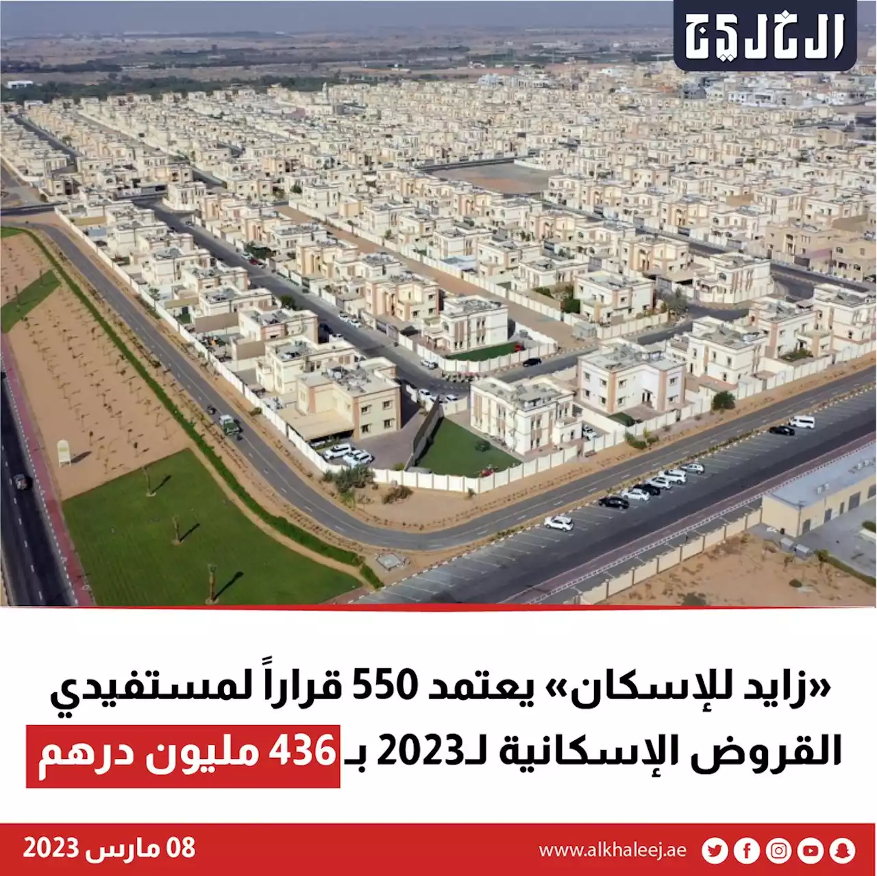 «زايد للإسكان» يعتمد 550 قراراً لمستفيدي القروض الإسكانية لـ2023 بـ 436 مليون درهم | صحيفة الخليج