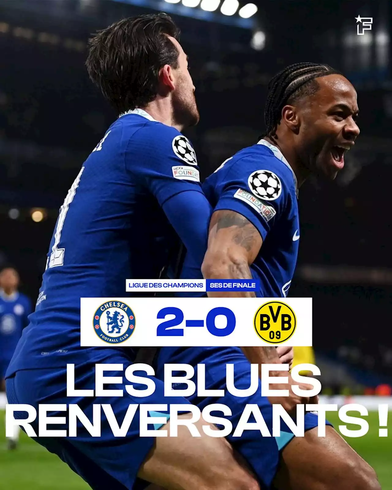 LdC : Chelsea renverse le Borussia Dortmund et file en quarts