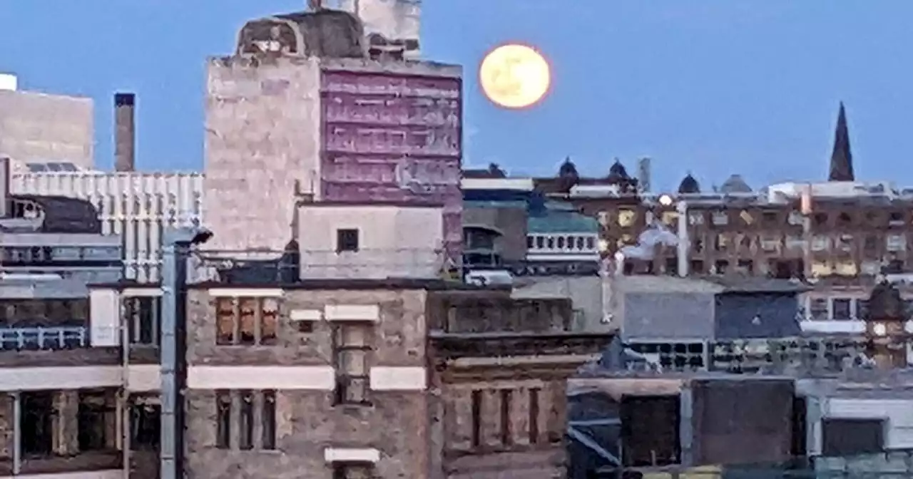 Glasgow full moon stuns locals as breathtaking celestial body hangs low over city centre