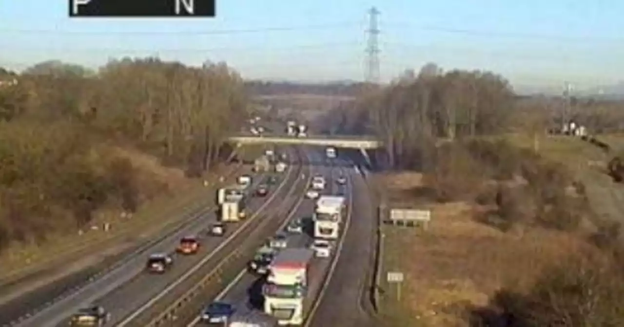 Lorry bursts into flames on M74 as Glasgow motorists warned of delays