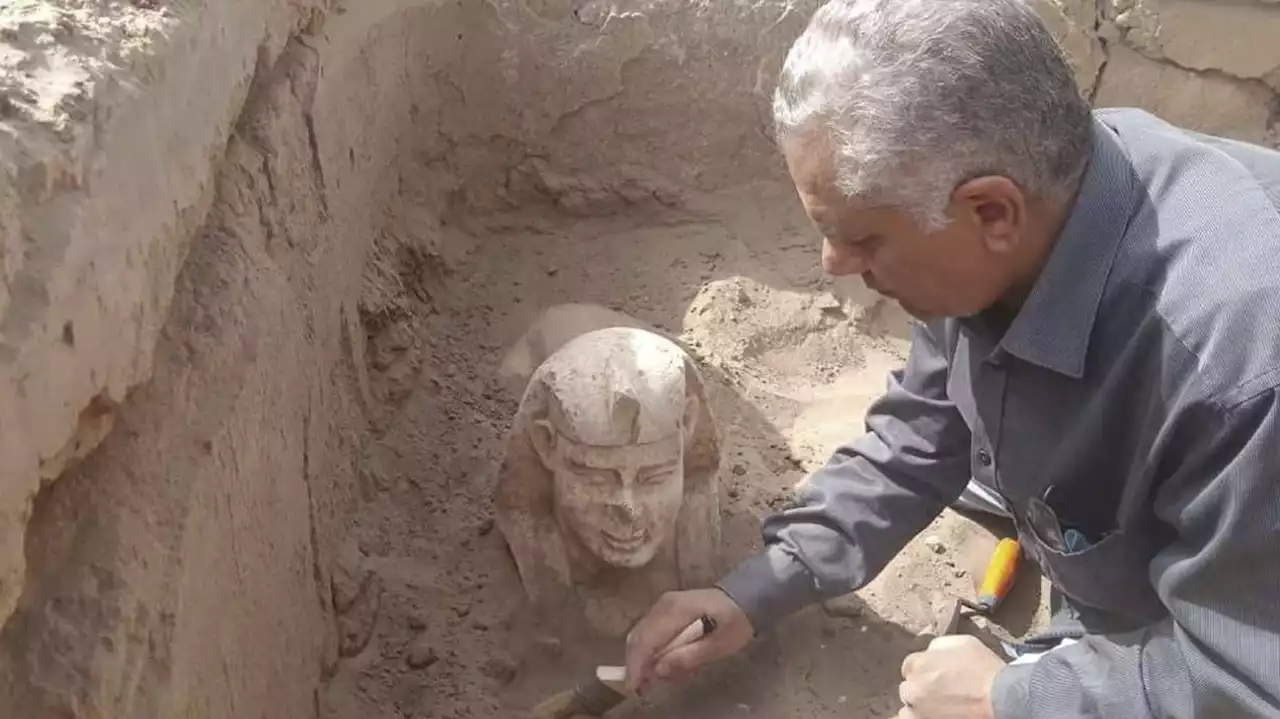 Archaeologists in Egypt unearth Sphinx-like Roman-era statue