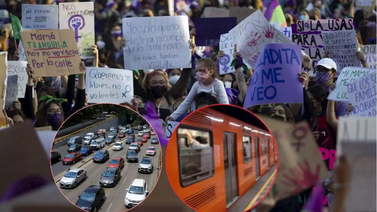 Marcha 8M: Estos serán los cierres de vialidades y transportes para este miercoles