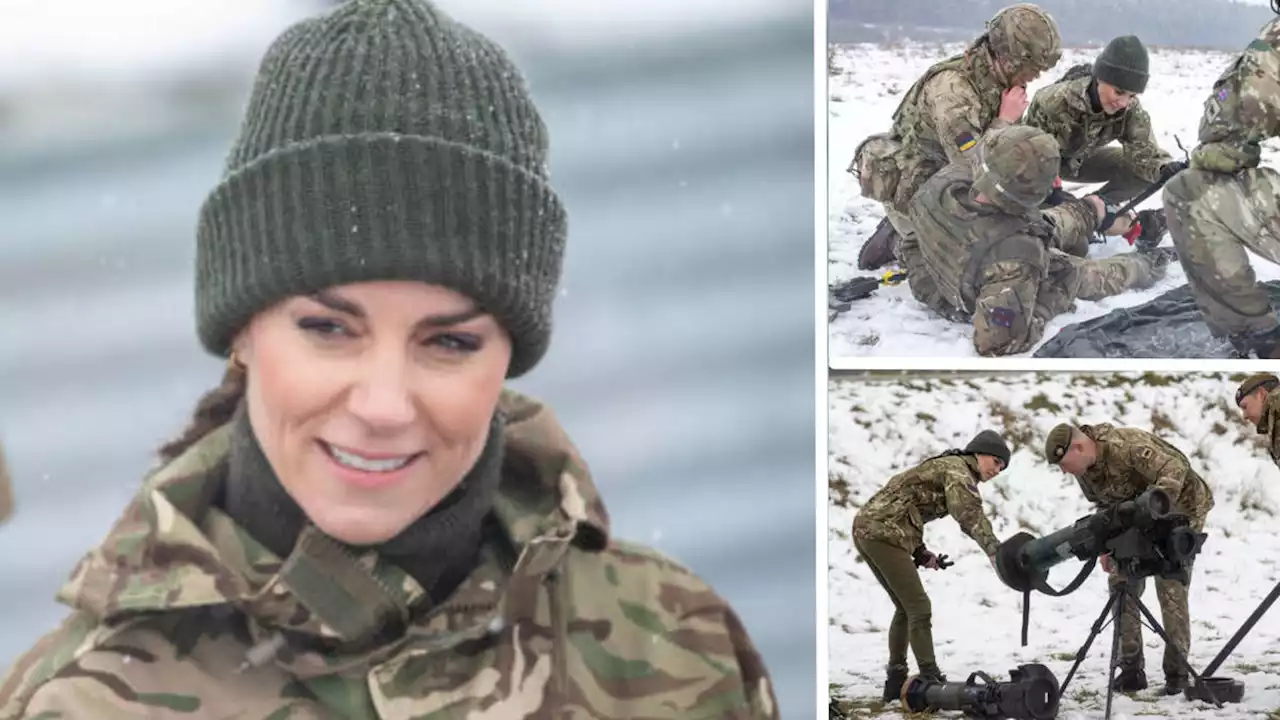 Kate dons combat gear as she visits Irish Guards for first time since becoming their colonel