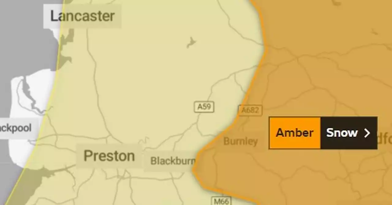 Weather warning for snow upgraded to amber across parts of Lancashire