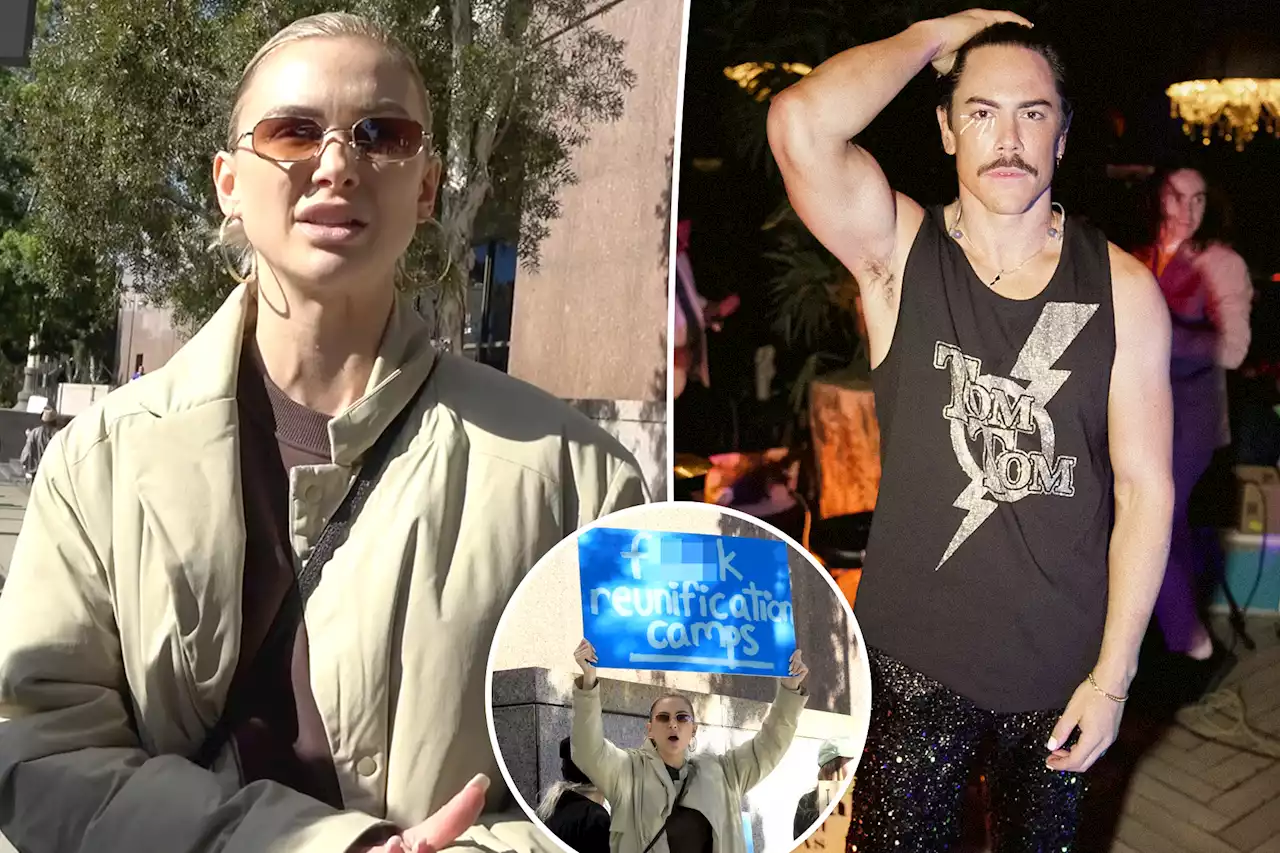 Lala Kent blasts ‘sociopath’ Tom Sandoval while protesting family court abuse